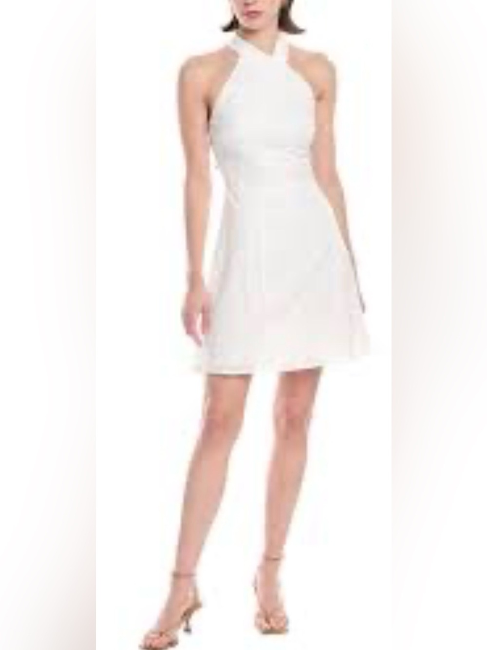RACHEL Rachel Roy Eyelet Lace White Sleeveless Mini Dress